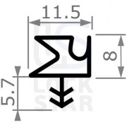 Уплотнитель дверной OT-KUMI 5658 TPE