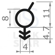 Уплотнитель оконный OT-KUMI 114 A8 TPE